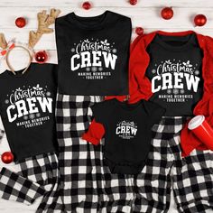 Get into the festive spirit with the Personalized Christmas Crew Custom Holiday Pajama T-Shirt, the ultimate matching outfit for your holiday celebrations. Whether it's for a cozy Christmas morning or a fun-filled holiday party, this custom shirt is designed for comfort and style. Featuring collegiate typography and a sleek long-sleeve design, this shirt is perfect for family gatherings or group holiday events, adding a coordinated, festive touch to the occasion.

Celebrate Christmas 2024 with a Family Pajama Ideas, Long Sleeve Letter Print Tops For Pajama Party, Long Sleeve Tops With Letter Print For Pajama Party, Cotton Crew Neck Top For Pajama Party, Relaxed Fit Crew Neck Top For Pajama Party, Cotton T-shirt For Pajama Party With Relaxed Fit, Cotton Relaxed Fit T-shirt For Pajama Party, Pajama Party Crew Neck Top With Letter Print, Letter Print Short Sleeve T-shirt For Pajama Party