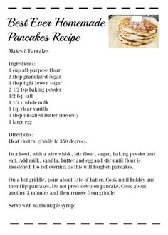 the recipe for best ever homemade pancake recipe