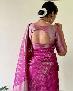 Blouse Back Design Latest Blouse Designs Back Pattern, Different Blouse Designs Patterns, Only Blouse Designs Latest, Blaous Design Back Blouse, New Saree Blouse Designs Patterns, Plain Pink Blouse Designs, Plain Blouse Models, Blouse New Designs Style 2024, Blouse Arm Designs