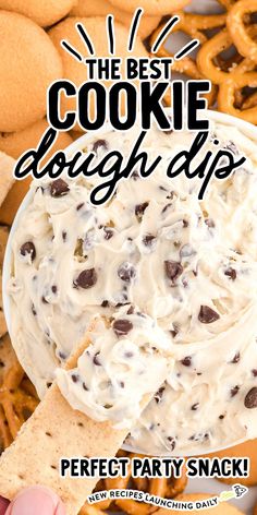 the best cookie dough dip perfect party snack with pretzels and graham crackers