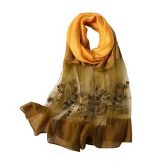 PRICES MAY VARY. 【Multiple Use】Beach silk scarf - when playing at the beach, can be used as a shawl or a skirt; Sunscreen scarves - when going out in summer days use it as sunscreen scarf, it can effectively block UV rays; Neck and Shoulder Protection in Air Conditioned Room - Summer air-conditioned room, draped over the body, protects the neck and shoulders 【Occasions】 Lightweight and nice scarf can be worn all year round in all weathers; perfect accessory for daily wear, work, beach, Island va Gold Silk Scarf For Spring, Elegant Shawl Scarf For The Beach, Elegant Beach Shawl Scarf, Embroidered Shawl Scarves For Summer, Embroidered Silk Scarves For Wedding, Elegant Silk Scarves For Beach, Traditional Silk Scarf For Summer, Elegant Yellow Silk Shawl, Silk Dupatta For Summer Wedding