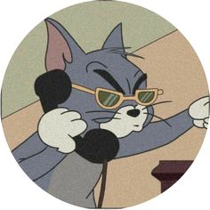 an image of a cartoon cat with sunglasses on it's head and arms stretched out