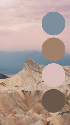 an image of mountains with circles in the middle