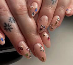 Short Gemstone Nails, Nail Makeover, Bubble Nails, Nail Jewels, Short Almond, Minimal Nails, Nail Envy, Gem Nails, Funky Nails