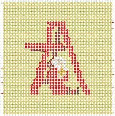 an image of a cross made out of dots on a white background with red and yellow circles