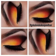 Smokey Eyeshadow Looks, Yellow Eye Makeup, Eyeshadow Ideas, Butterfly Makeup, Yellow Makeup, Makeup Steps, Makeup Kits