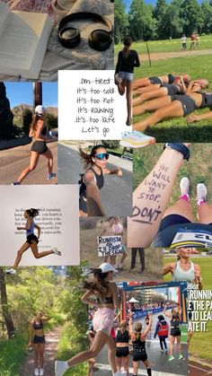 the collage shows many different pictures and words