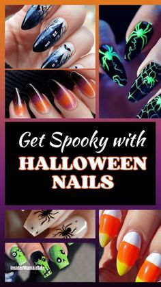 Green Chrome Halloween Nails, Fun Halloween Nail Art, Halloween Chrome Nails Designs, Halloween Nails Eyes, Halloween Designs Nails, Dip Halloween Nail Ideas, Sophisticated Halloween Nails, Halloween Nails Green And Purple, Haunted House Nails