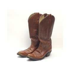 These vintage Bahma cowboy boots, made in Canada, are expertly crafted with genuine leather and feature a stylish stitched pattern along the sides and silver toe caps. These well-maintained boots are perfect for those with a narrow size 7 foot (even though they are marked a 7B) and also come with a pair of tarnished boot straps accented with shiny brass buckles. CONDITION: The boots are broken in and have some permanent creases in places as seen in the photos and some minor stress  tears along t Cowboy Boots Png, Vintage Cowboy Boots, Boot Straps, Vintage Cowboy, Cowboy Western, Brass Buckle, Western Cowboy Boots, Girls Wear, Western Cowboy