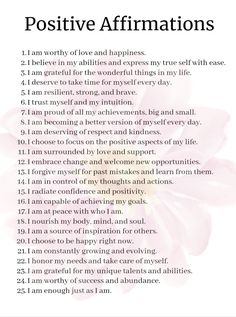 a pink flower with the words positive affirmations