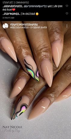 Nail Designs For Pointy Nails, Nude Nail Designs, Her Nails, Nail Candy, Hair Done