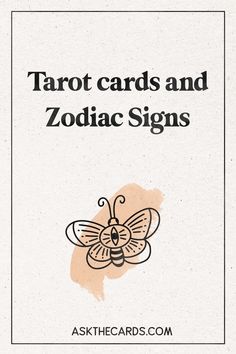 the front cover of tarot cards and zodiac signs, with an image of a bee on