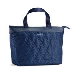 Spacious tote silhouette with full zippered closure + internal water bottle holder. Sophisticated diamond pattern with plush quilted nylon for extra insulating power. Elevated textured vegan leather accents. Luxurious satin nylon carry handle. Elegant Silver hardware details and signature embroidered logo. Easy to clean PEVA liner protects from spills and high quality closed cell foam insulation offers maximum cooling. Kit includes Sandwich container and (2) side containers that are BPA free, di Sandwich Container, Organizational Skills, Water Bottle Holder, Professional Bag, Water Bottle Holders, Leather Accents, Personal Taste, Bottle Holder, Online Bags