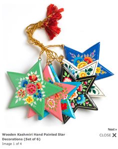 multicolored star shaped ornament with tassel