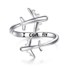 PRICES MAY VARY. Double Airplane Design: "I have a dream, I can fly". Great gifts for airplane lovers and flight enthusiast, because airplane can take you to everywhere around the world. Ring size: 8#. Can be adjusted slightly（7-9# ); Very beautiful and unique jewelry gifts silver ring. Material: 925 Hypoallergenic Sterling Silver, Tarnish Resistant, Nickel-free, Lead-free, Cadmium-free. High polish rhodium plated. It Won't Change Color Or Get Dark. Great gifts for stewardess, pilot, flight atte Airplane Ring, Airplane Jewelry, Pilots Birthday, Amazon Promo Code, Light Jewelry, Airplane Design, Amazon Coupons, Unique Jewelry Gifts, Wrap Gift