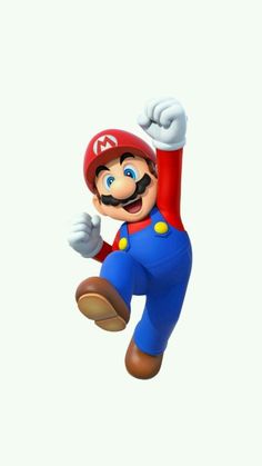 an image of mario running in the air