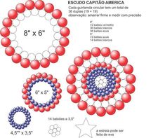 the diagram shows how to make an ornament with beads and beads in different colors