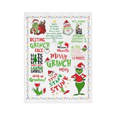 an image of the grin christmas sticker sheet