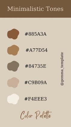 the color palette for minimalistic tones