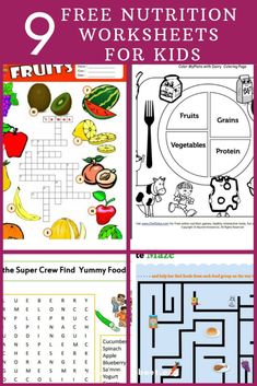 the 9 free worksheets for kids to help them learn how to make their own food