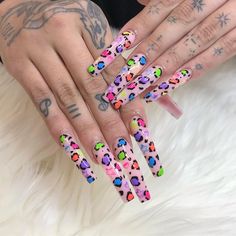 Heavenly Nails, Cheetah Nail Designs, La Style, Style Nails, Long Acrylic Nail Designs, Edgy Nails, Gel Nails Diy, Dope Nail Designs, Exotic Nails