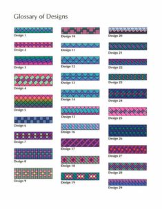 the different patterns and sizes of bracelets are shown in this diagram, which shows how to