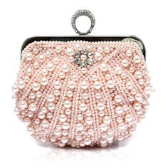 Pearl Clutch, Beaded Clutch, Vintage Purses, Pretty Bags, Beaded Purses, Everything Pink, Beaded Bags, Pink Pearl, Vintage Bags