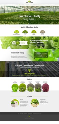 the website design for an organic farm