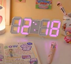 the alarm clock is lit up and ready to be used as a night light for children