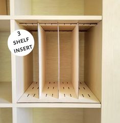 three shelf inserts in the middle of a closet