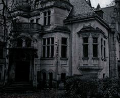 an old abandoned house with lots of windows