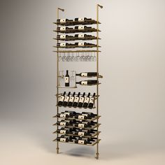 a wine rack filled with lots of bottles