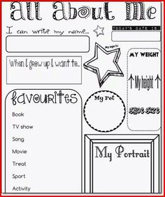 an all about me worksheet for students