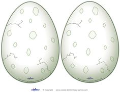 an image of two eggs with different patterns on them, one is white and the other is green