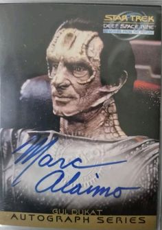 the autographed card for star trek