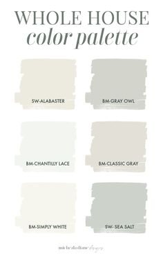 the different shades of paint that are available in this color scheme, including white and gray