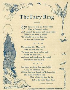 an old book page with the fairy ring written on it