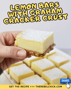 lemon bars with graham cracker crust are the perfect dessert to serve on a hot summer day