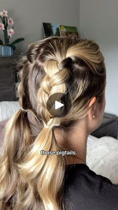 Cute Pigtails For Long Hair, Flawed Mangoes, Cute Pigtails, School Hair, 10k Views, Red Head, Hair Bun, 1k Views, Girls Hair