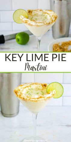 the key lime pie martini is ready to be served