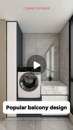 a bathroom with a washer and dryer in it