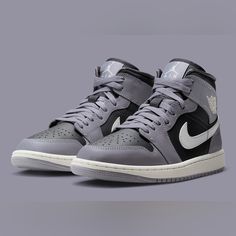 Welcome To Hypestockpile’s Poshmark Closet! All Our Products Are 100% Authentic Guaranteed. Item Details: Brand: Nike Air Jordan Item Name: Wmns Air Jordan 1 Mid Cement Grey Color: Cement Grey/Sail-Anthracite Style Code: Bq6472 022 Year Of Release: 2022 Condition: Brand New With Original Box (Unworn/Deadstock) And Tags If Applicable. Size 5w Box Is Damaged The Cardboard Shoebox May Have Minor Damage From Storage And Shipment. The Shoes Are New And Unaffected. Size: Please Use The Size Selection Air Jordan 1 Mid Black, Grey Jordans, Nike Jordan 1, Nike Air Jordan Shoes, Nike Fashion Shoes, All Nike Shoes, Unique Sneakers, Nike Air Jordan 1 Mid, Womens Air Jordans