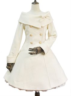 Winter Polychromatic Optional Wool Double-breasted Lolita Coat Old Fashioned Winter Outfits, Princess Winter Coat, Winter Victorian Outfit, Kawaii Winter Coat, Fantasy Winter Outfits, Victorian Coat Women, 50s Winter Fashion, Victorian Winter Fashion, Russian Winter Fashion