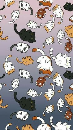 an image of many cats that are in the air