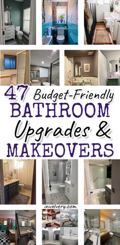 bathroom upgrades and makeovers with the words, budget - friendly bathroom upgrades and makeovers