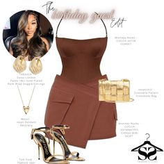 Brown Bday Outfit, It Girl Birthday, Book Styling, Outfit Links, Fits Ideas, Stylish Summer Outfits, High Fashion Outfits, Birthday Outfits