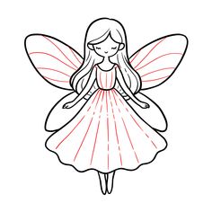 how to draw a fairy with easy steps