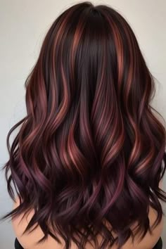 Brunette Hair Color With Red Highlights, Purple Hair Color Ideas For Brunettes, Hair Color Ideas For Pale Skin, Hair Color For Brown Eyes, Rambut Brunette, Plum Hair, Gorgeous Hair Color, Beautiful Hair Color