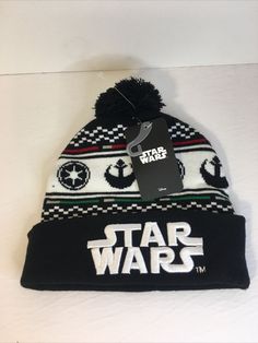 a star wars beanie hat with a tag on it