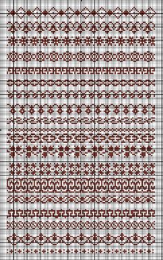 a cross stitch pattern in red and white